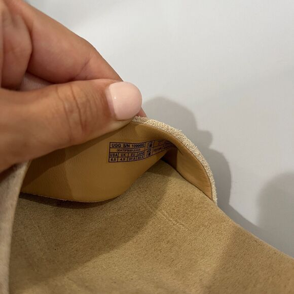 UGG Trina Jute Suede Wedge Tan Espadrille Ankle Ribbon Tie Sandals Size 6.5 - Picture 13 of 13